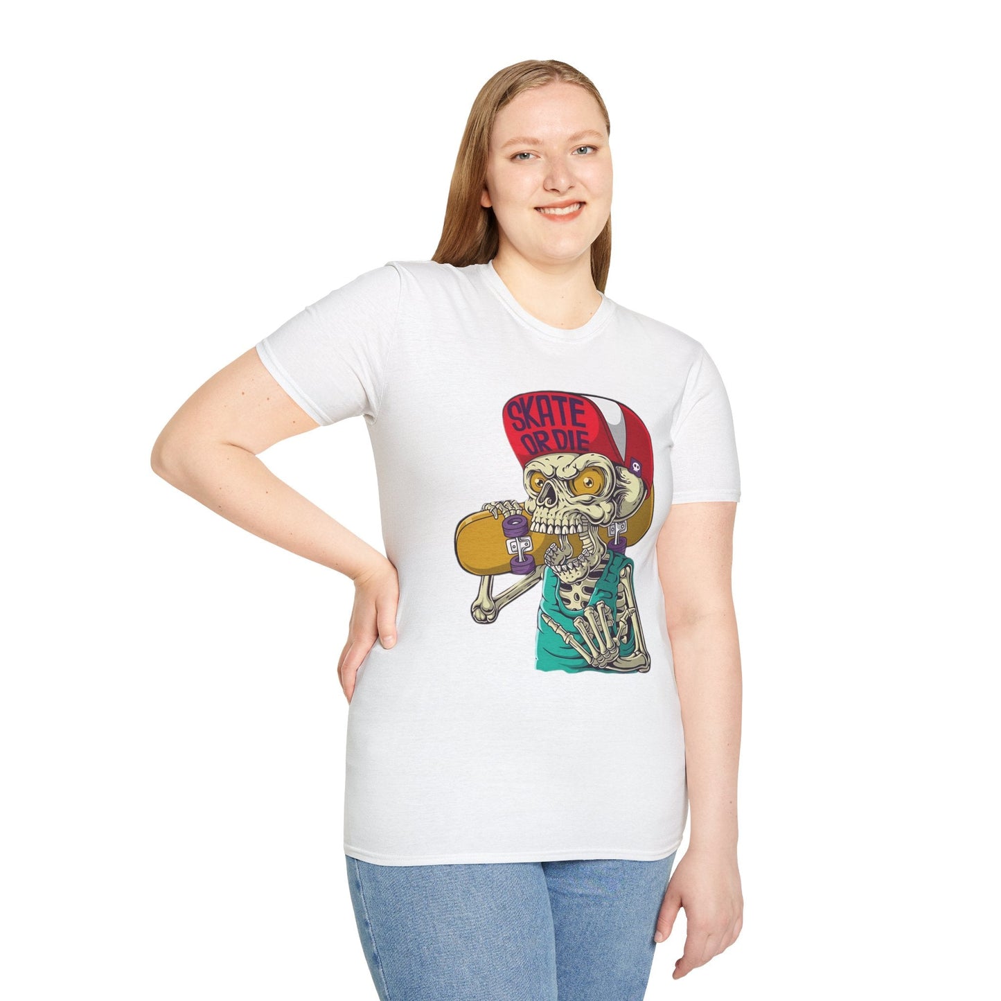 Skull T Shirt Skeleton Tee Unisex Softstyle Cotton Gildan 64000 Graphic Tee For Everyday Wear