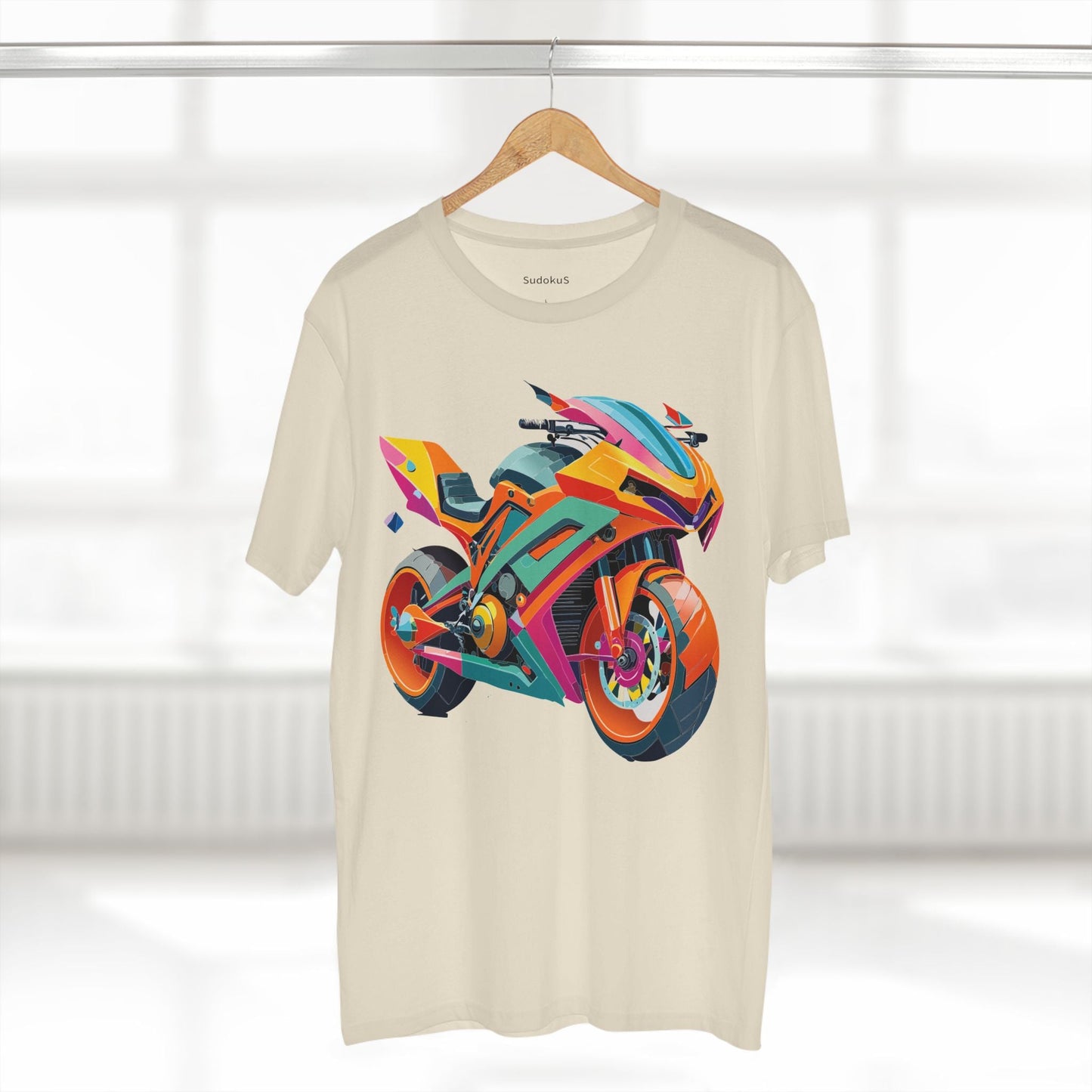 Moto Bike Graphic Unisex 100 Cotton Staple Tee 6