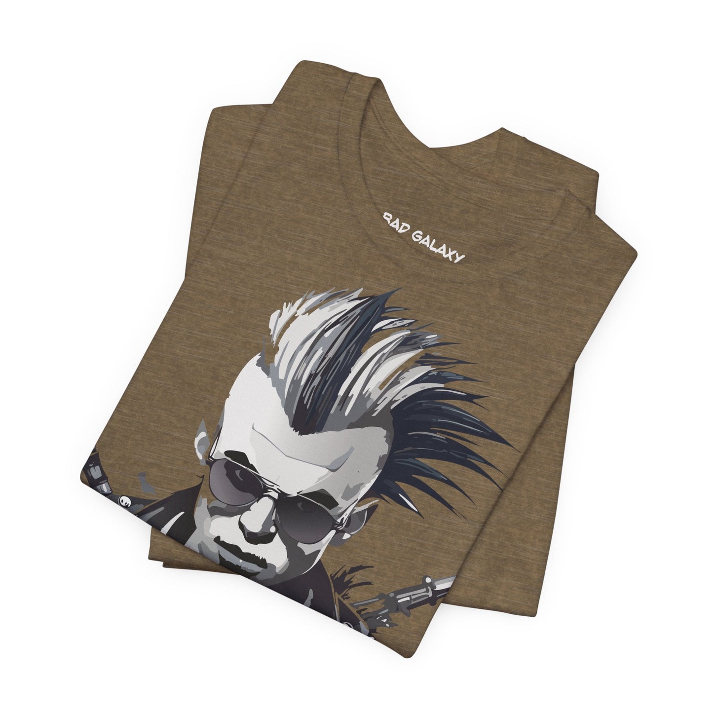 Punk Rock Tee Shirt 100 Percent Cotton Made To Order From Bad Galaxy Eco Friendly Inks USA