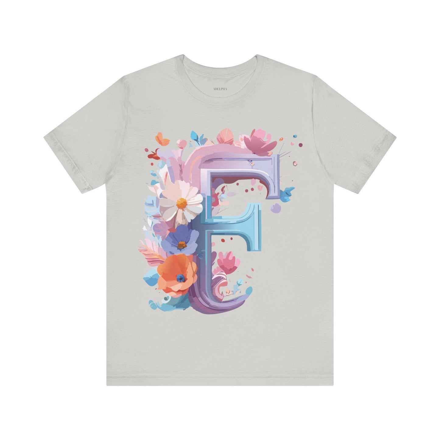 Letter F Graphic Tee Unisex Vintage Style Shirt Featuring Adelpha Artwork Premium Short Sleeve