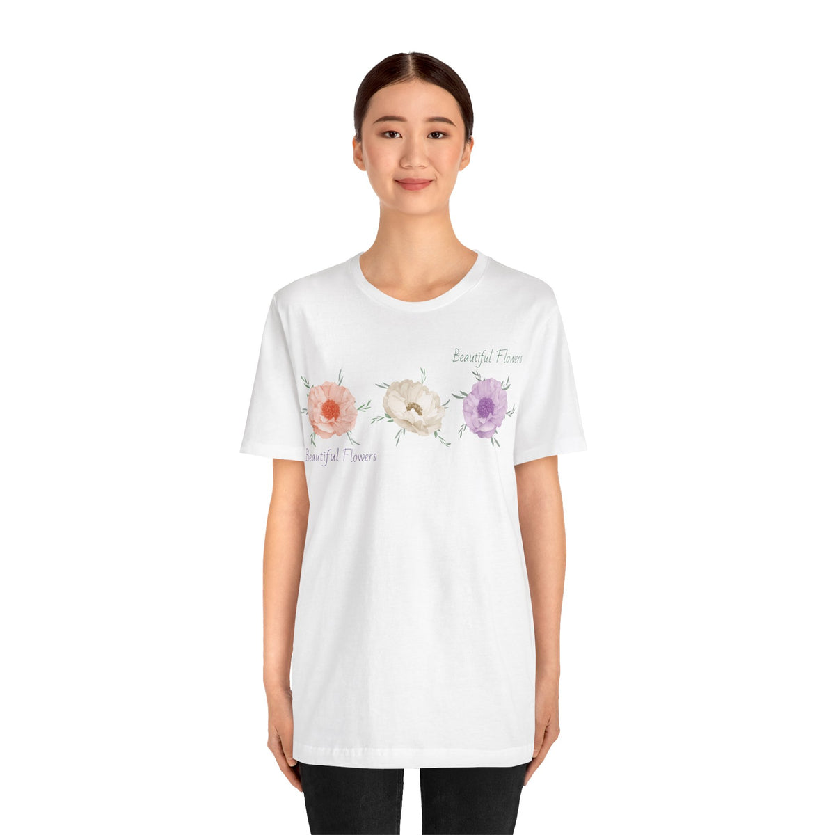 Floral Graphic Tee Shirt - Bella+Canvas Unisex 100 Cotton 50