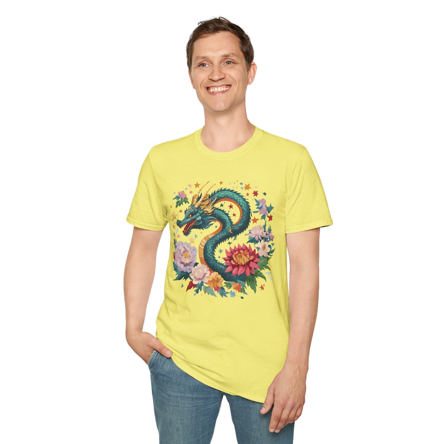 Dragon Graphic Unisex 100 Cotton Tee with Animal Artwork Design 4