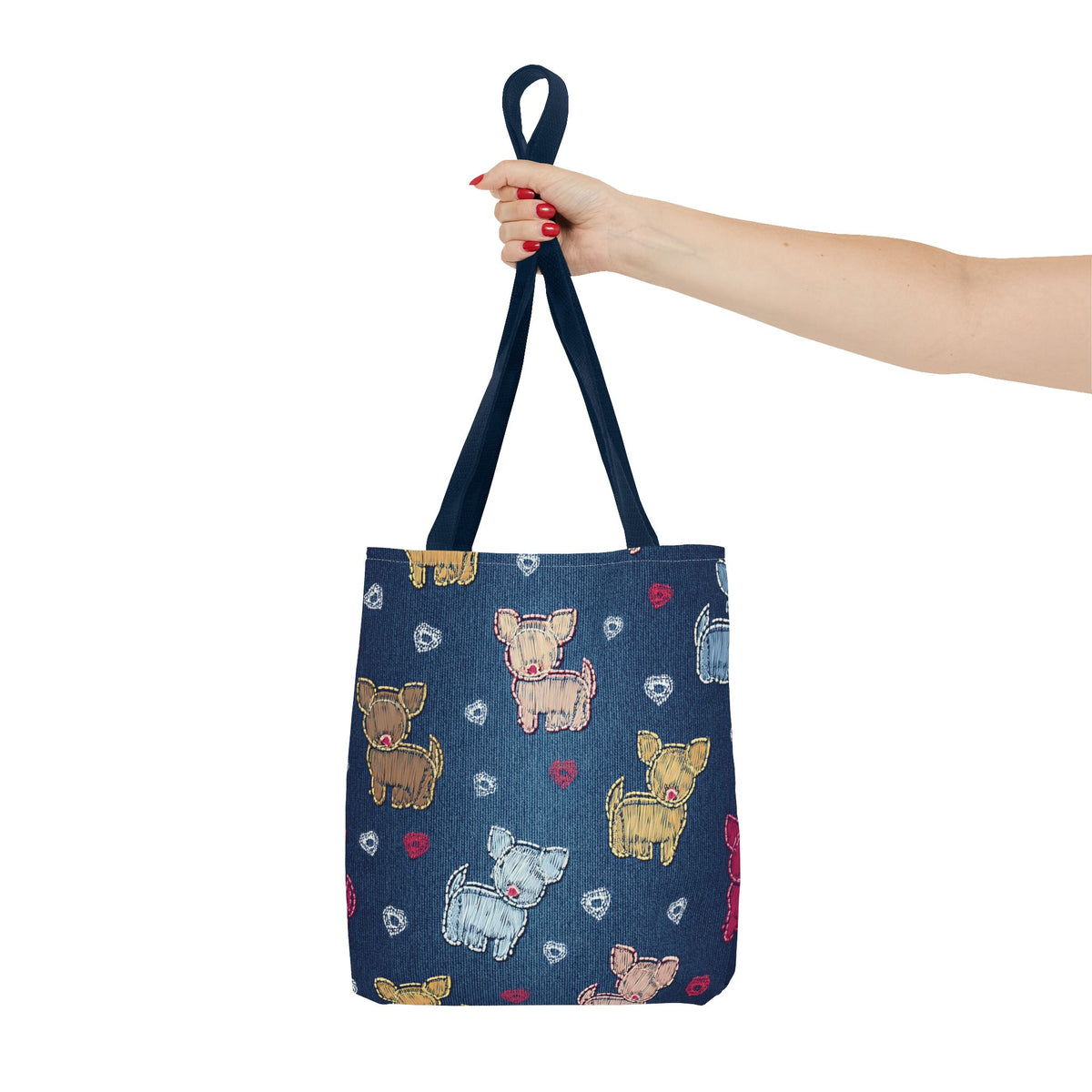 Love Day Graphic Design Denim Fabric Imitation Print Unisex Canvas Bag POLY 3 Sizes Tote Bag 201-11