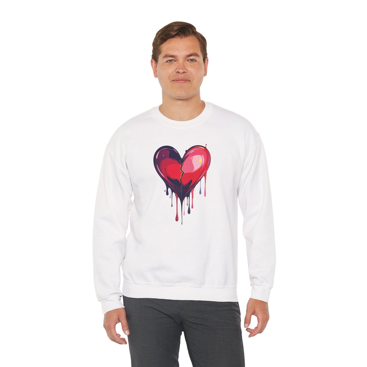 Red Heart Floral Sweatshirt Unisex Heavy Blend Crewneck Valentines Day Love Sweatshirt
