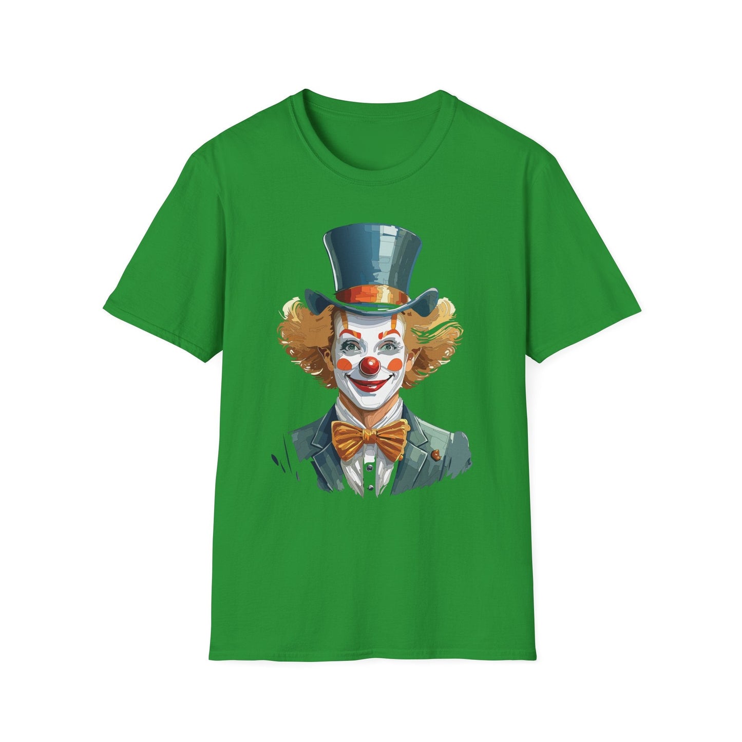 Funny Clown Shirt Unisex T Shirt Circus Style Tee With Scary Man Artwork Gildan 64000