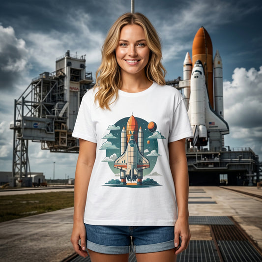 Cosmos Shuttle Graphic Tee Staple Unisex 100 Cotton Tee Shirt - CS-1