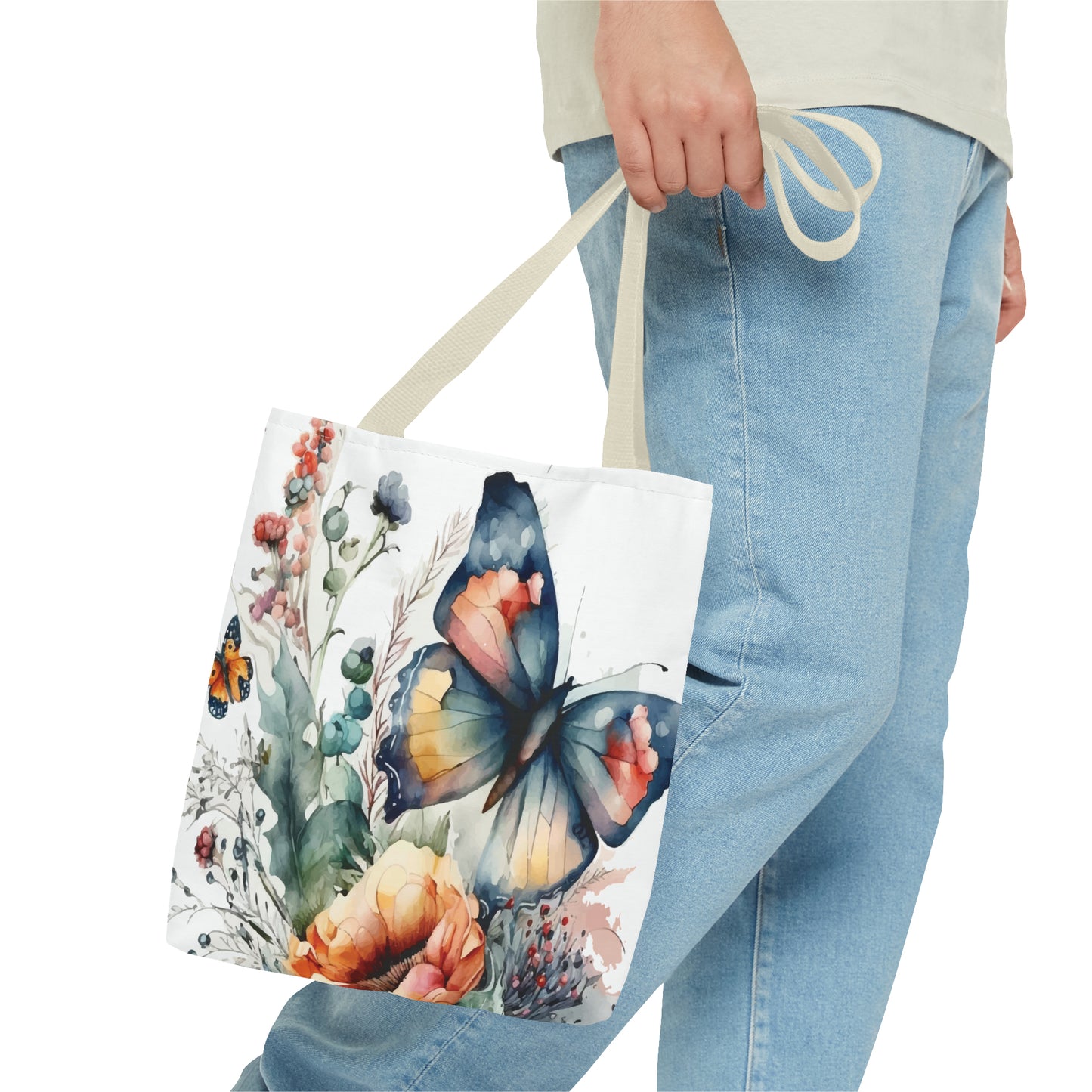 Canvas Bag with Butterfly Prints