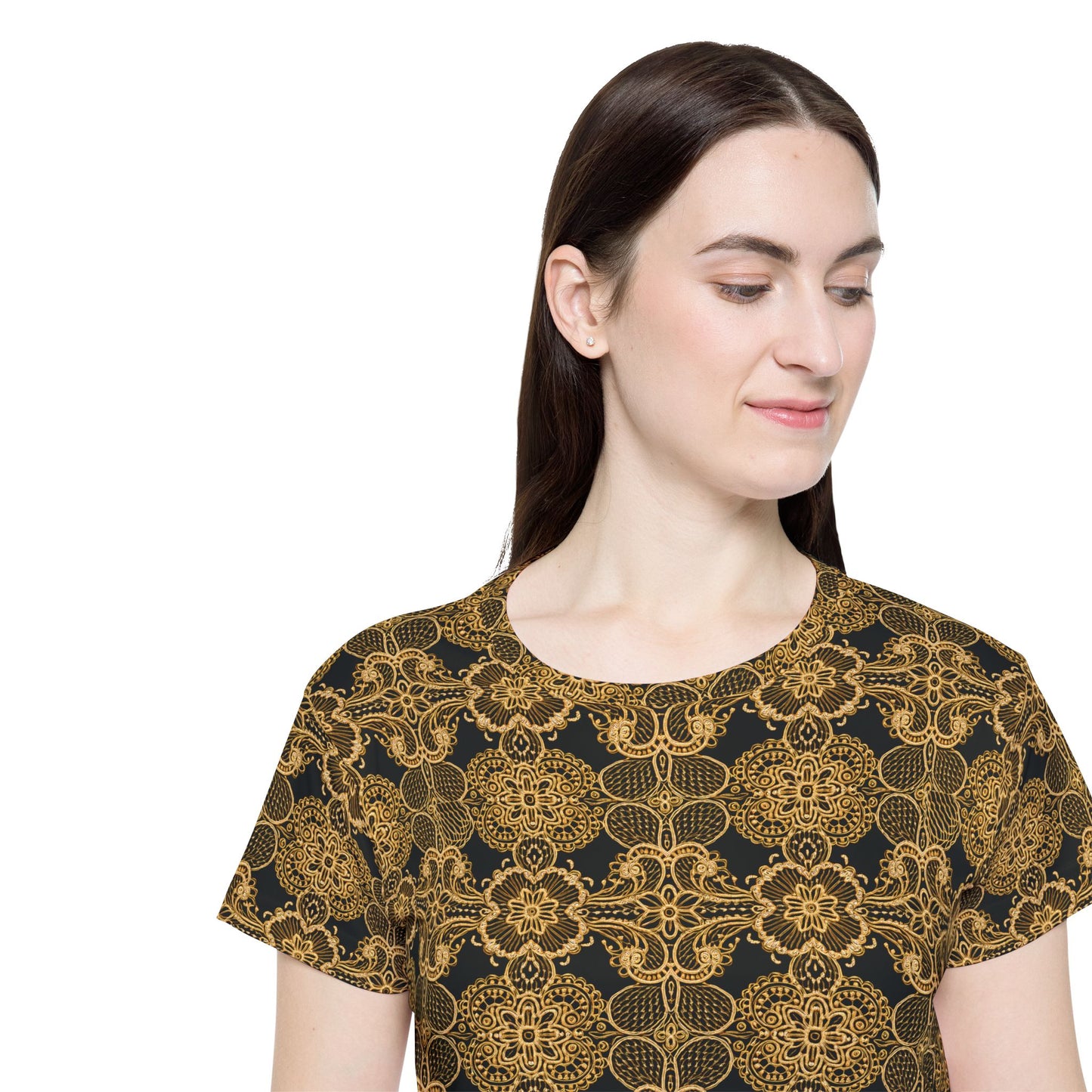 Lace Print Poly Shirt, Poly Shirt with Lace Print, Lace Shirt 47