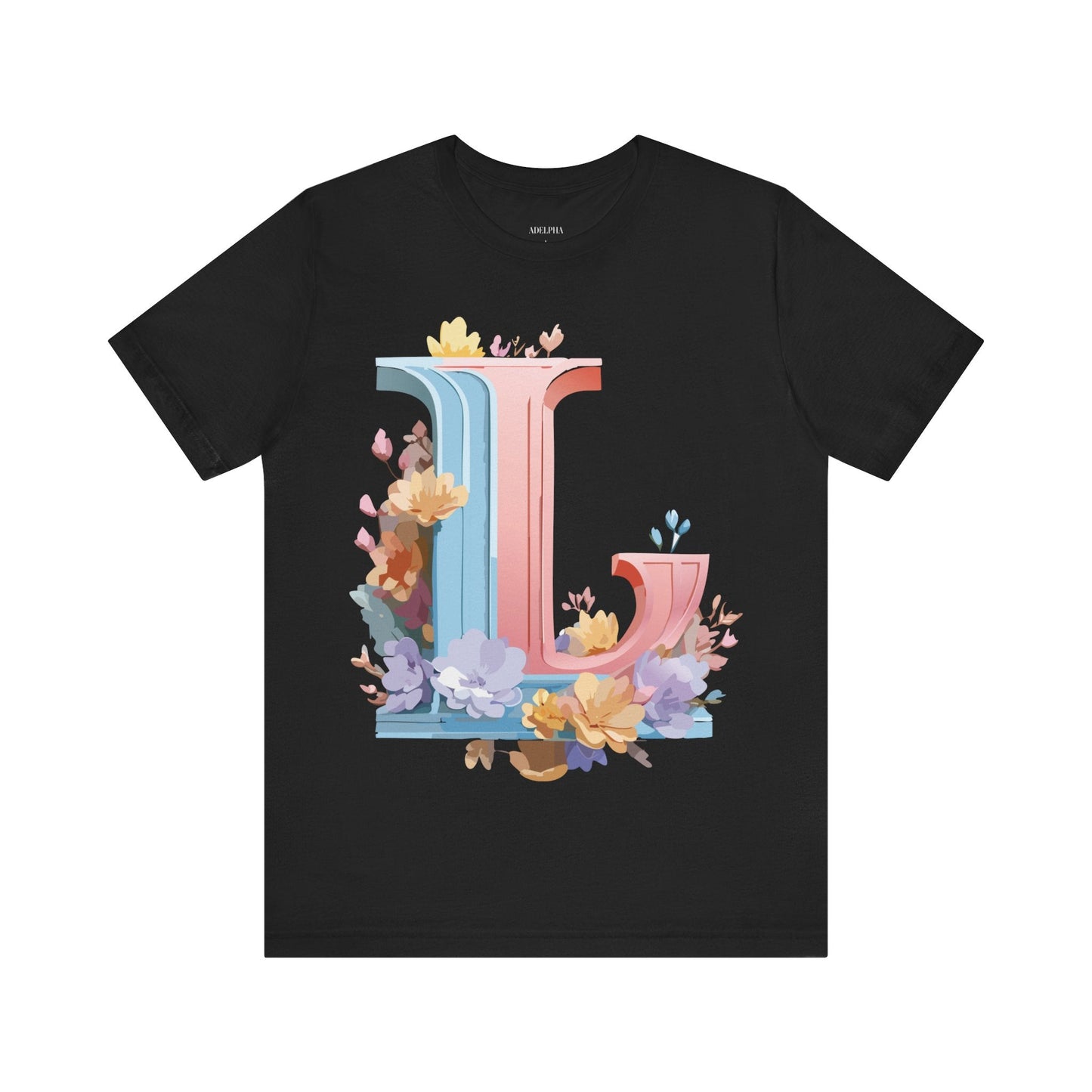Letter L Shirt Graphic T Shirt Unisex Short Sleeve Vintage Inspired Artwork By Adelpha