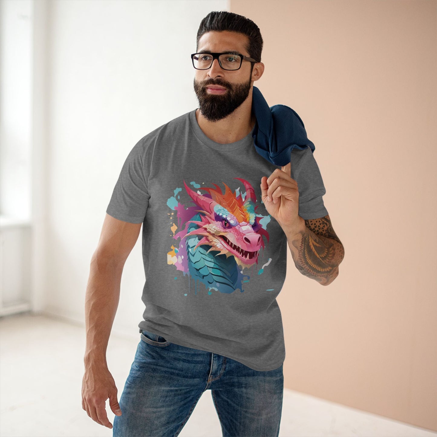 Dragon Graphic Unisex 100 Cotton Staple Tee 1