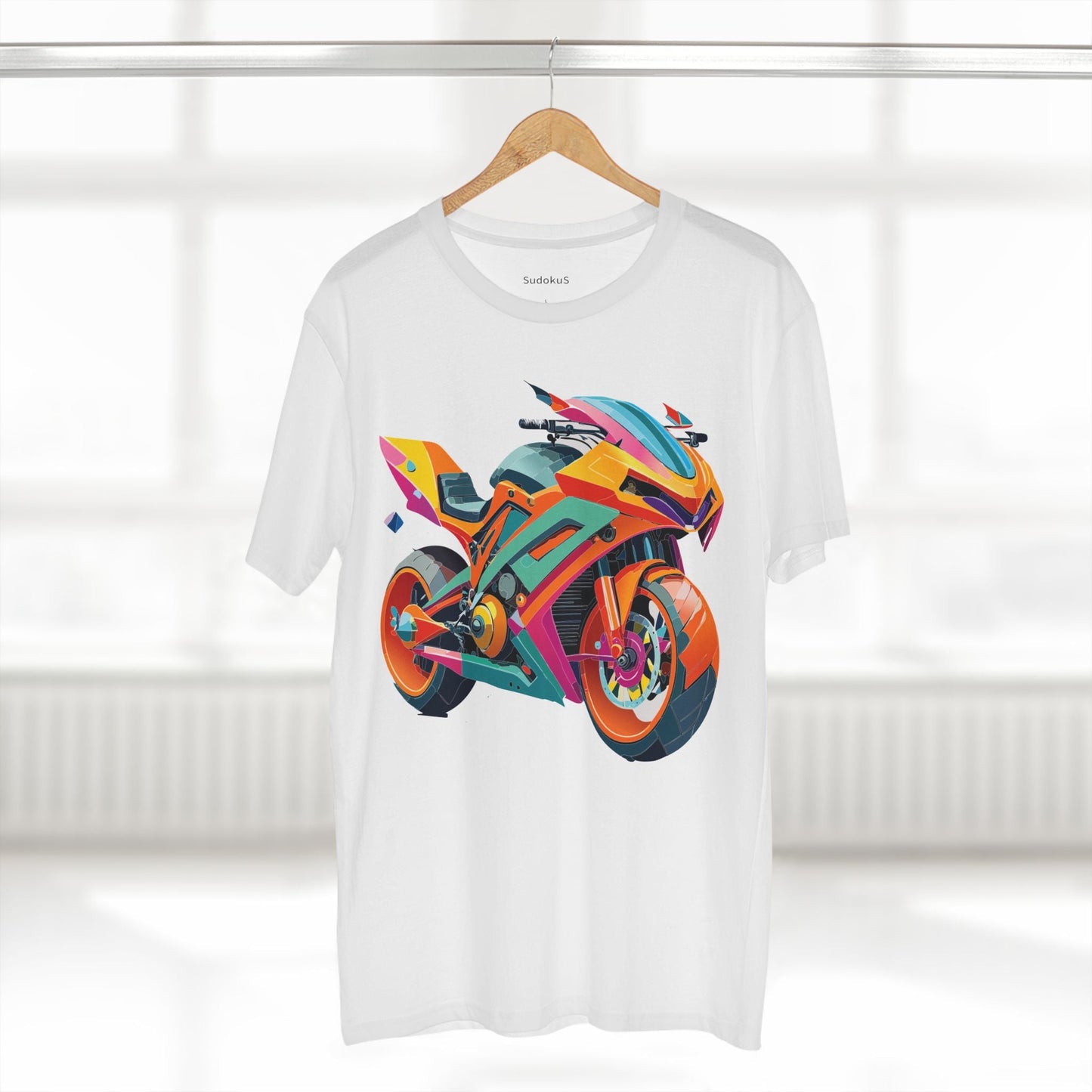 Moto Bike Graphic Unisex 100 Cotton Staple Tee 6