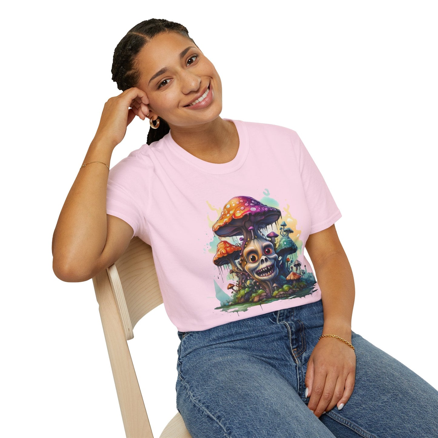 Mashroom Tee Shirt Unisex Graphic Mashroom Tee Fun Fungus Design Softstyle 64000