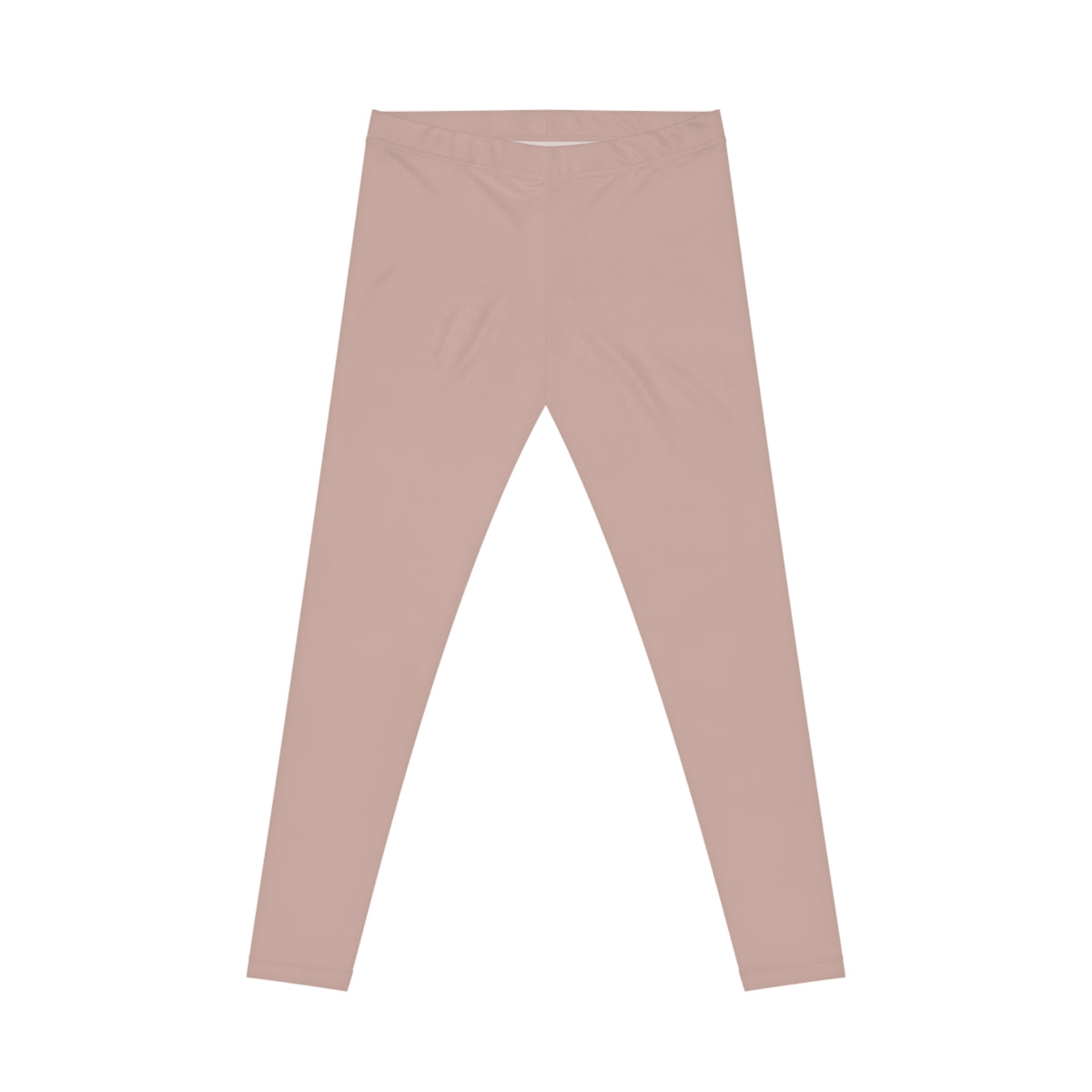 Beige Powder Color Women's Poly-Span Casual Leggings XS-2XL