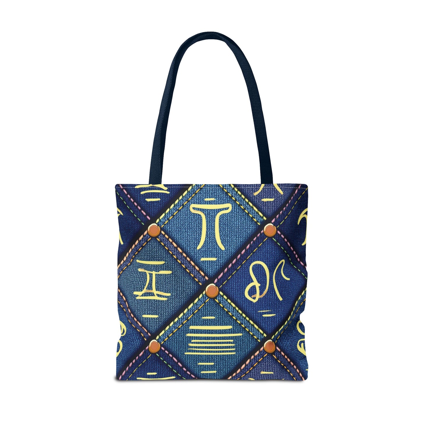 Denim Fabric Imitation Print Unisex Canvas Bag Poly Spun 3 Sizes Tote Bag 184-9