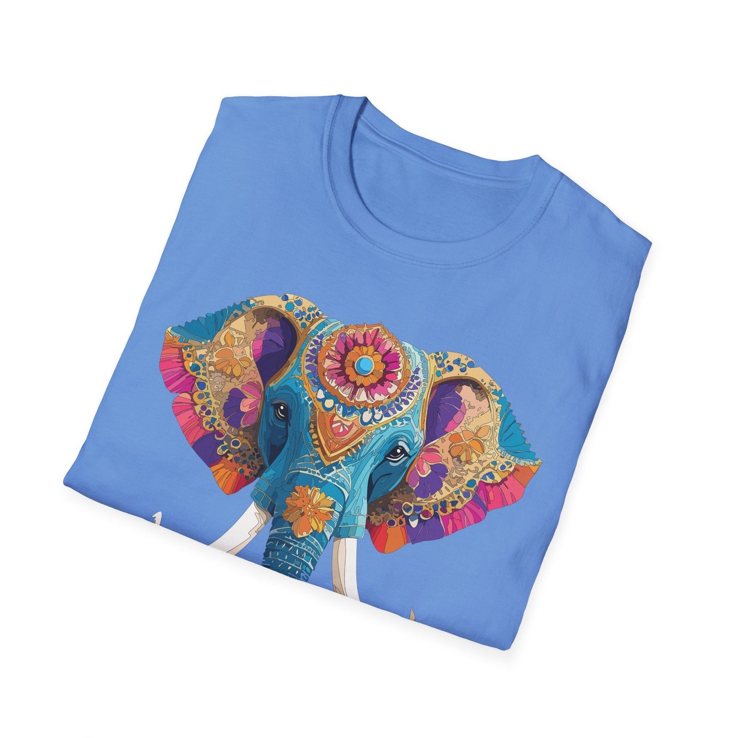 Unisex Elephant Graphic Tee Gildan Softstyle Cotton T Shirt Animal Print Comfortable Wear