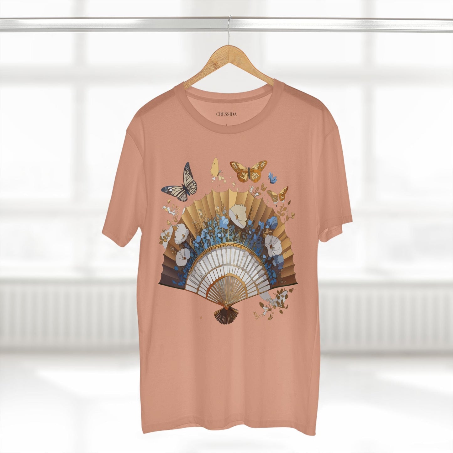 Antique Fan Graphic Design T-Shirt Unisex 100 Cotton Floral Carnival Artwork Tee 1