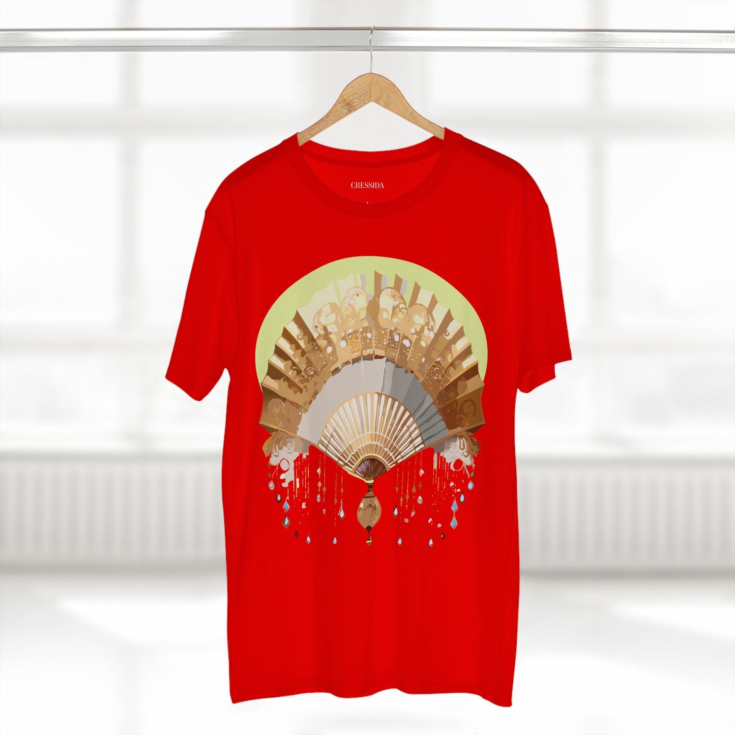 Antique Fan Graphic Design T-Shirt Unisex 100 Cotton Floral Carnival Artwork Tee 18