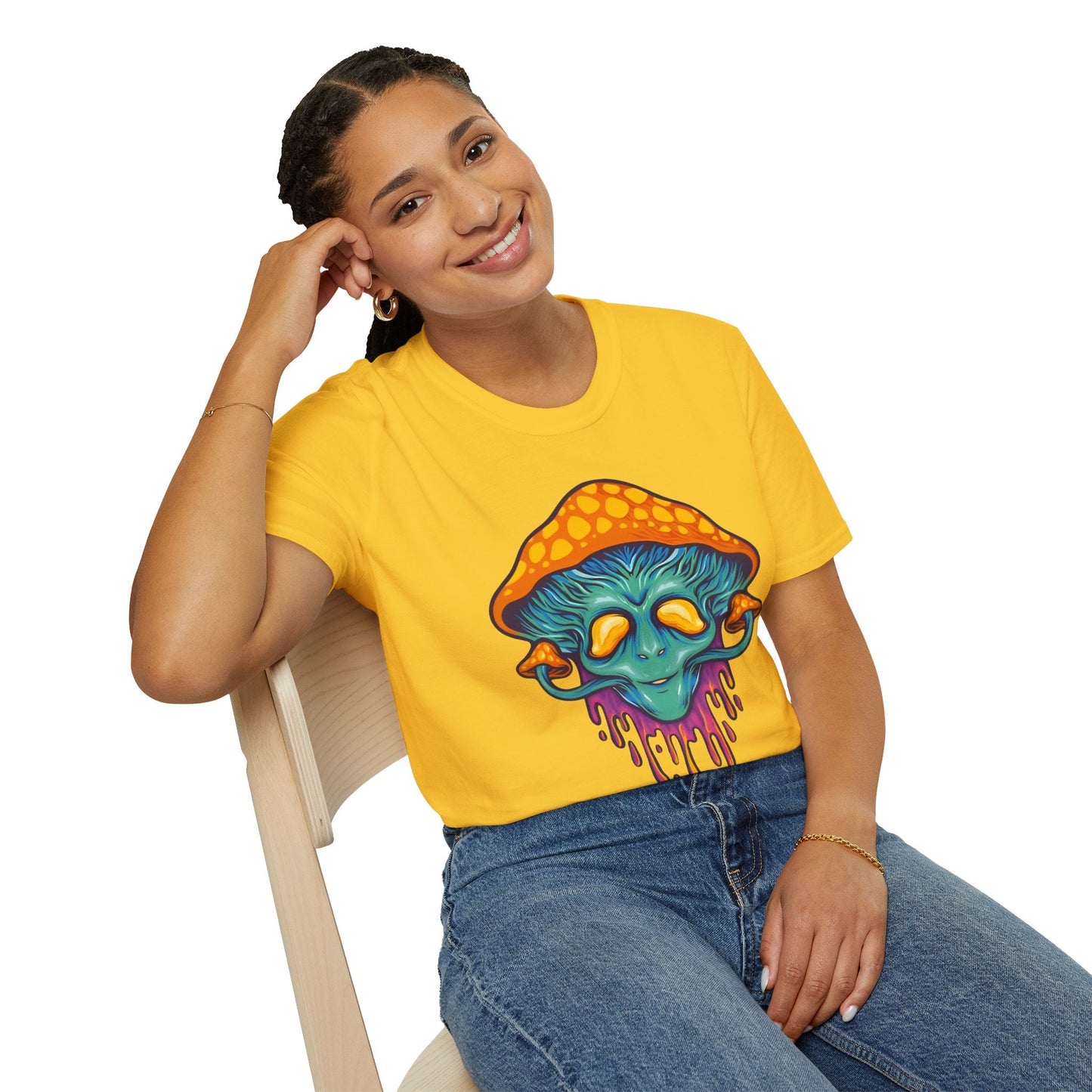 Mashroom T Shirt Unisex Funny Mushroom Design Tee 100 Percent Cotton Softstyle Collection