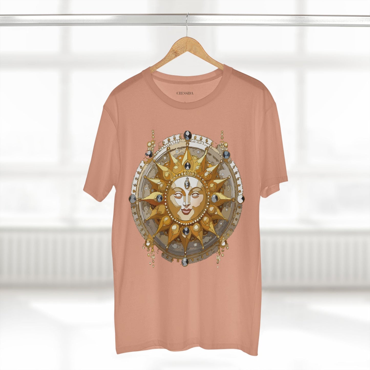 Gold Sun Graphic Unisex 100 Cotton T-Shirt with Golden Art Design 9