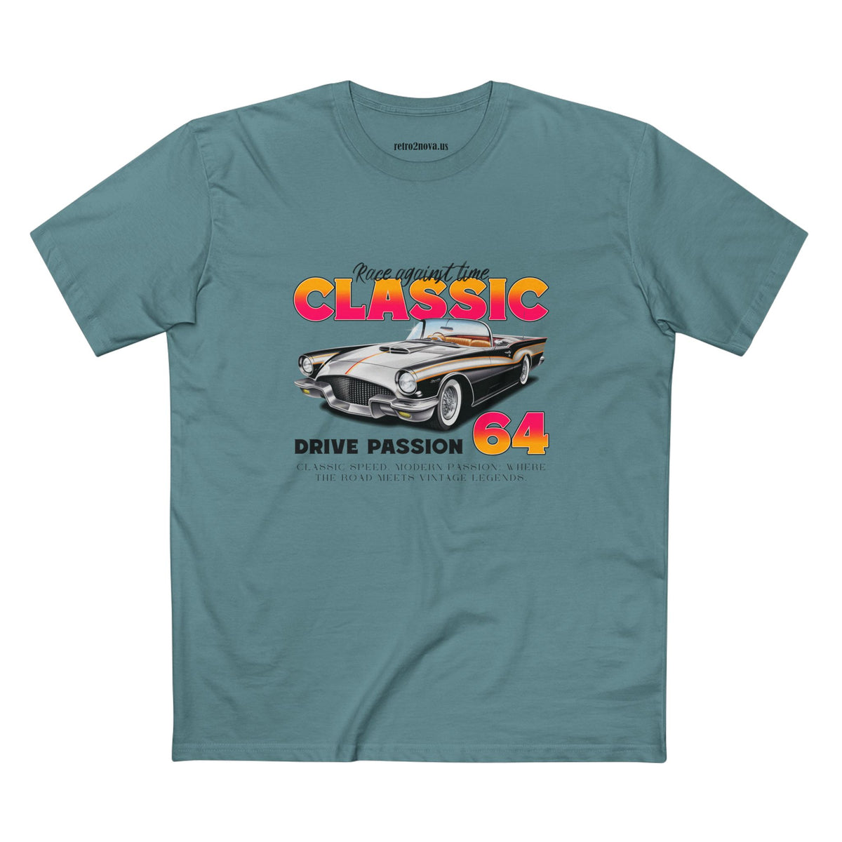 Retro Car Vintage Graphic Tee Staple Unisex 100 Cotton Tee Shirt - RC-16