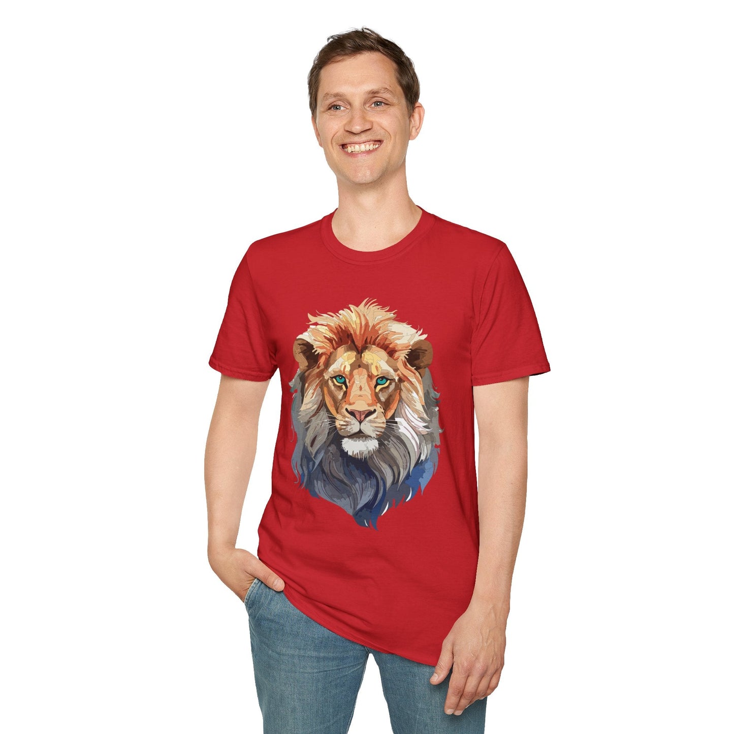 Lion Shirt Unisex Animal Tee Gildan Softstyle 64000 Cotton Tee