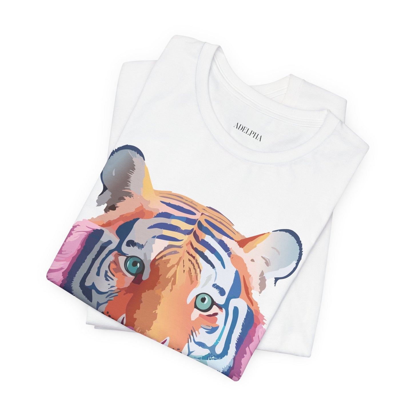 Tiger Shirt Graphic Tee Unisex Jersey Short Sleeve Art Design By Adelpha Vintage Inspired Artwork