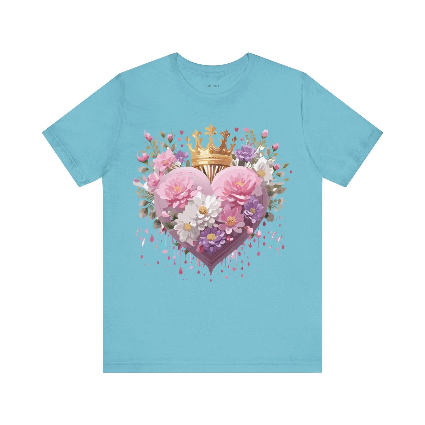 Valentine Day Graphic Unisex 100 Cotton Vintage Artwork with Love and Flower Design Tee 2