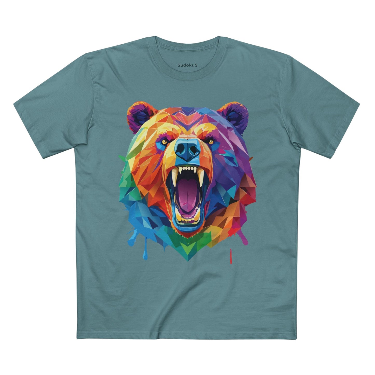 Bear Graphic Unisex 100 Cotton Staple Tee with Animal Design Artwork 20