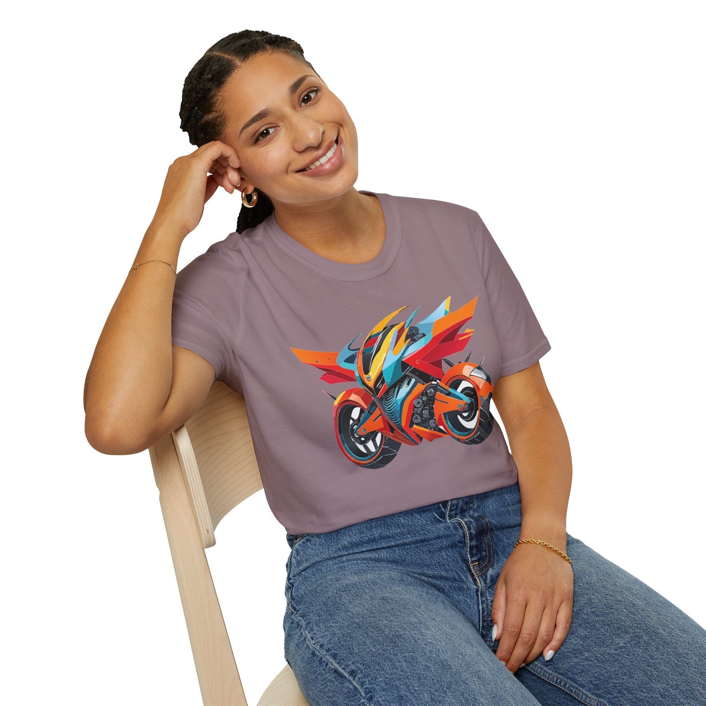 Bike Graphic Unisex Cotton Motorcycle Art Design Tee 1