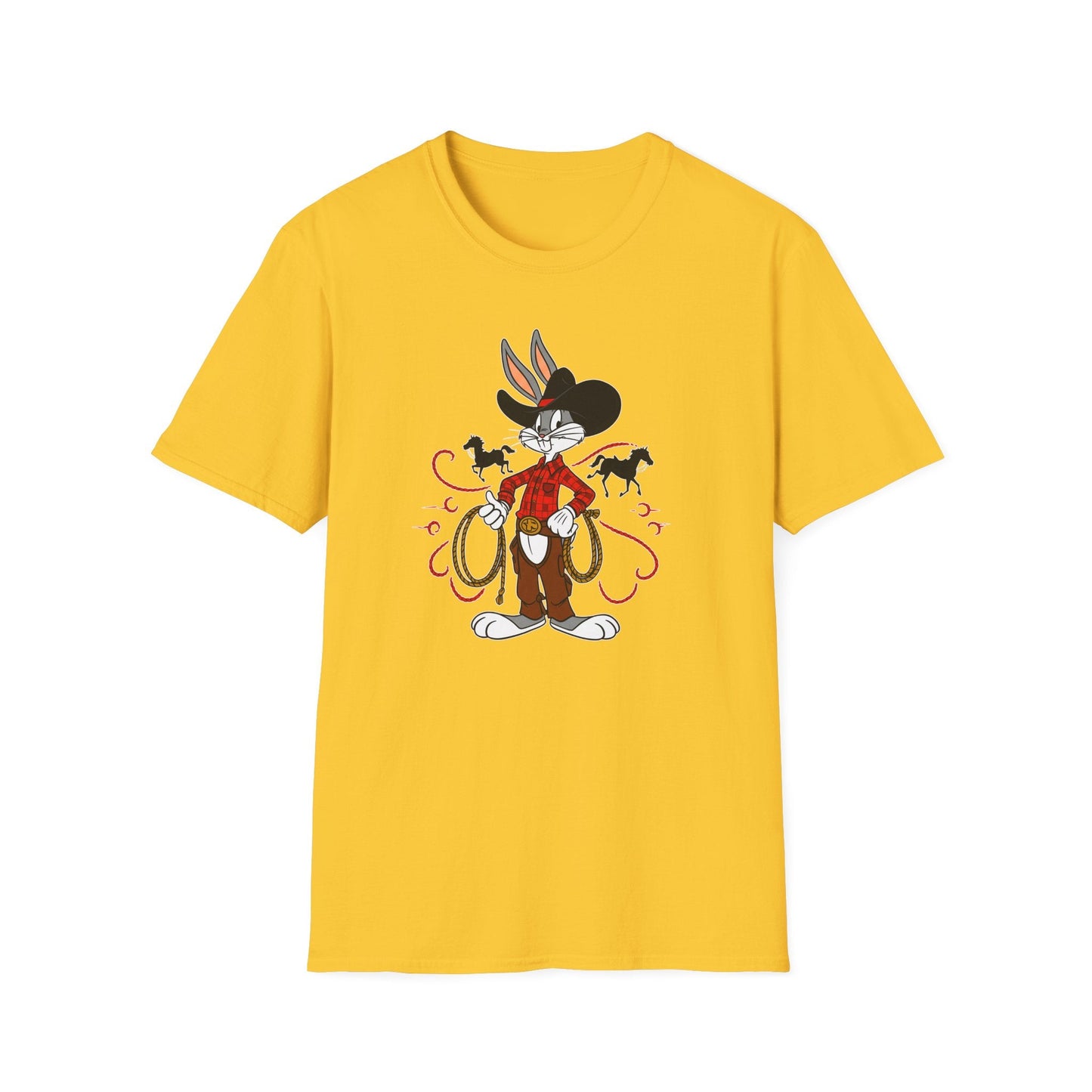 Cartoon Bunny Graphic Unisex Cotton Animal Animation Artwork Design Tee 4