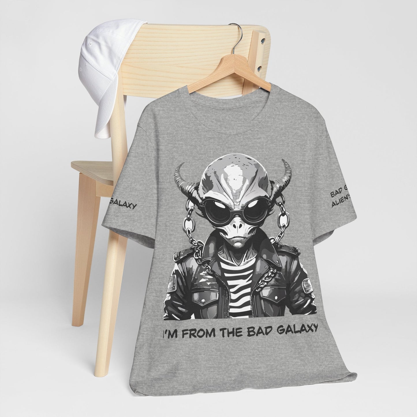 Tee Shirt With Alien From Bad Galaxy One Hundred Percent Cotton Lightweight USA Made With Eco Inks