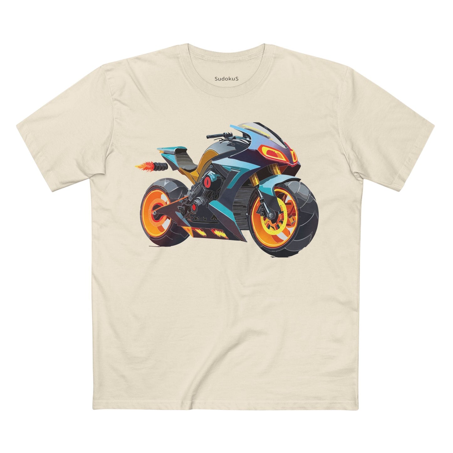 Moto Bike Graphic Unisex 100 Cotton Staple Tee 22