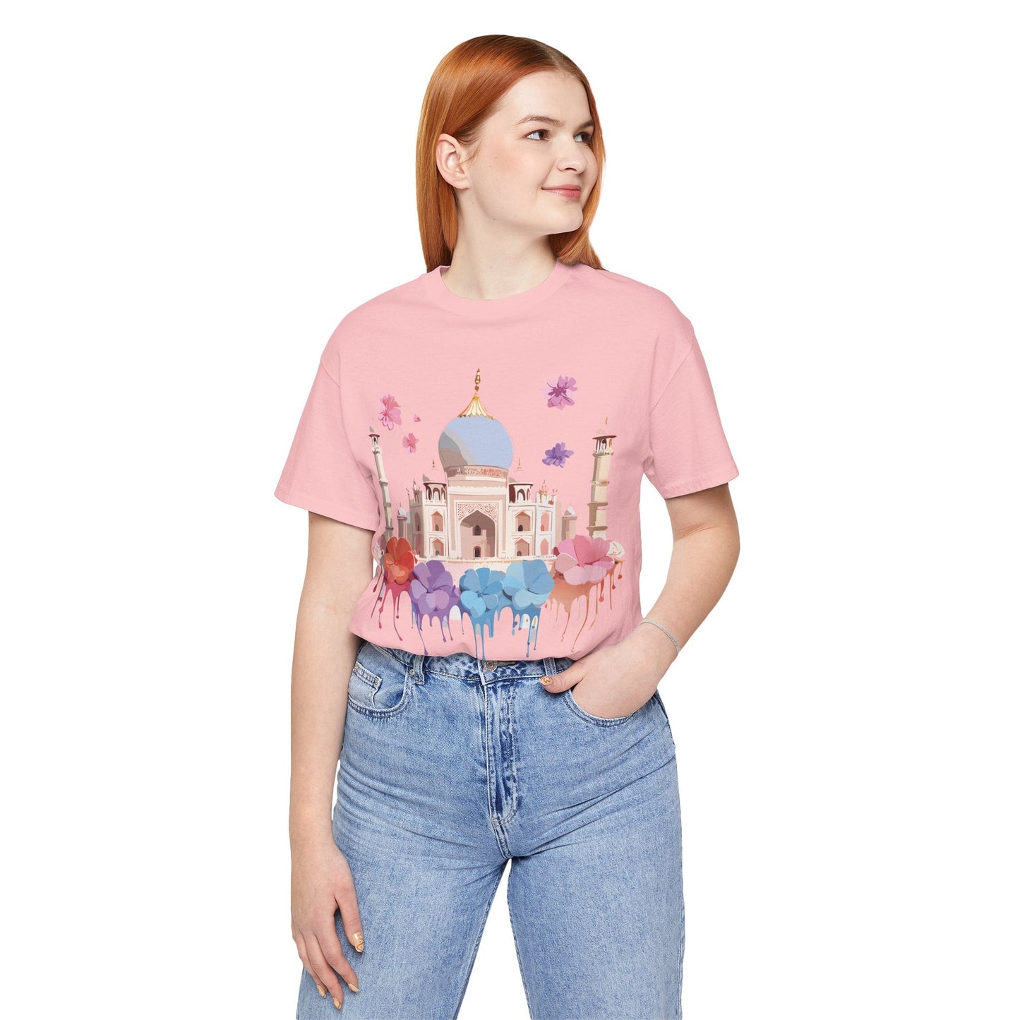 Taj Mahal Graphic Tee Unisex Short Sleeve Shirt By Adelpha With Vintage Inspired Artwork