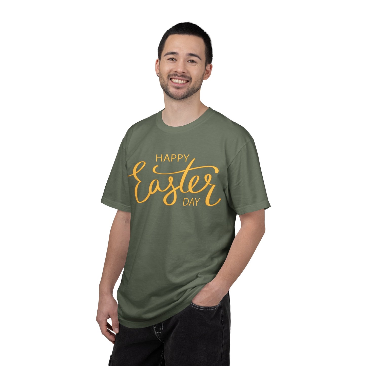 Happy Easter Day T-Shirt, Tee Shirt with Easter Signature, T Shirt with Easter Prints, Tee Shirt with Easter Design