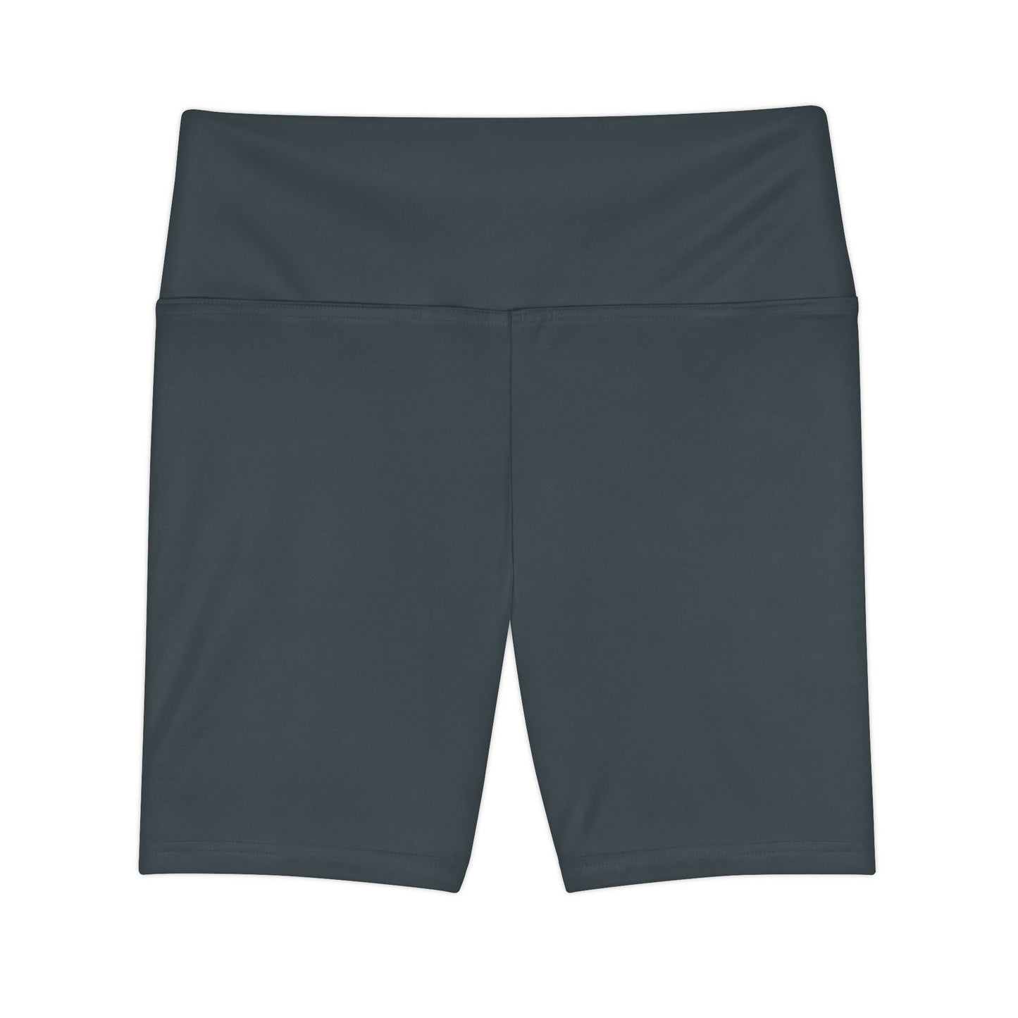 Iron Grey Women’s Workout Shorts — High-Waist Athletic Biker Shorts