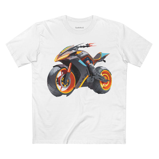 Moto Bike Graphic Unisex 100 Cotton Staple Tee 11
