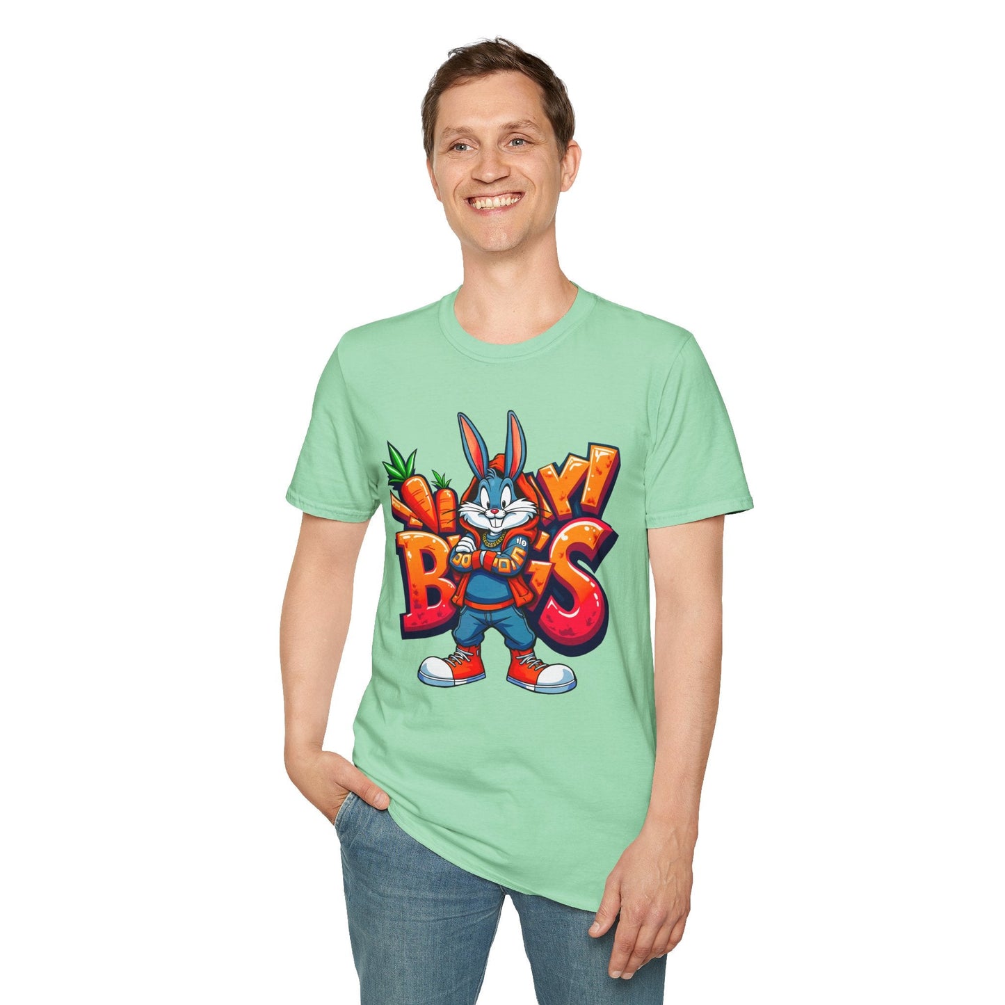 Funny Cartoon Animals T Shirt With Animation Design Unisex Softstyle Graphic Tee Gildan 64000