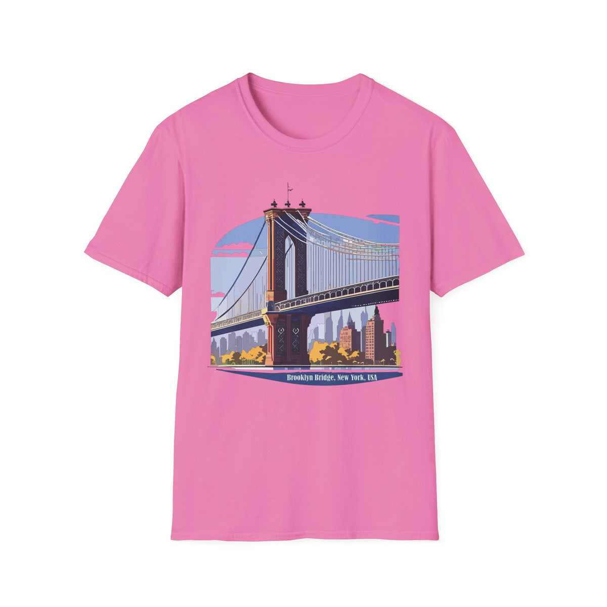 Brooklyn Bridge Illustration T-Shirt | NYC Skyline Graphic Tee