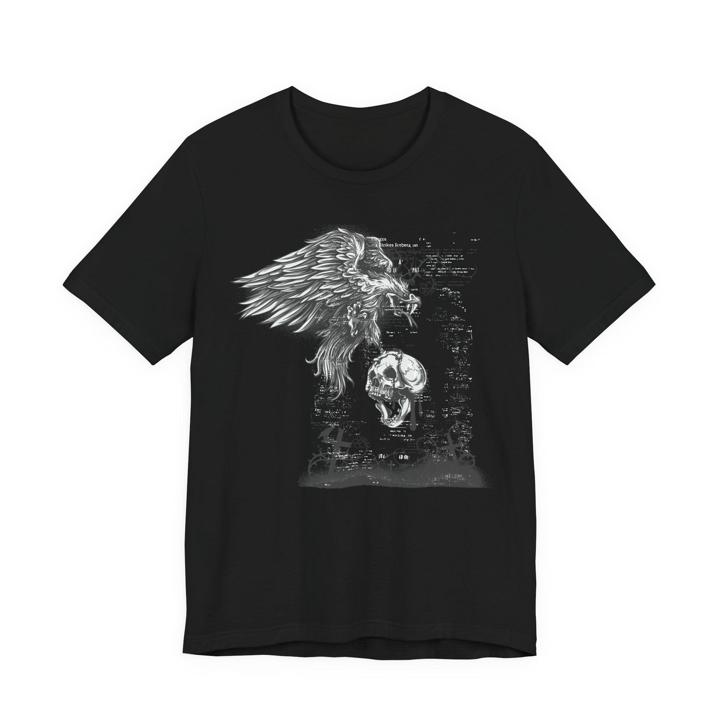 Raven and Skull Illustration Graphic Unisex Cotton T-Shirt r19