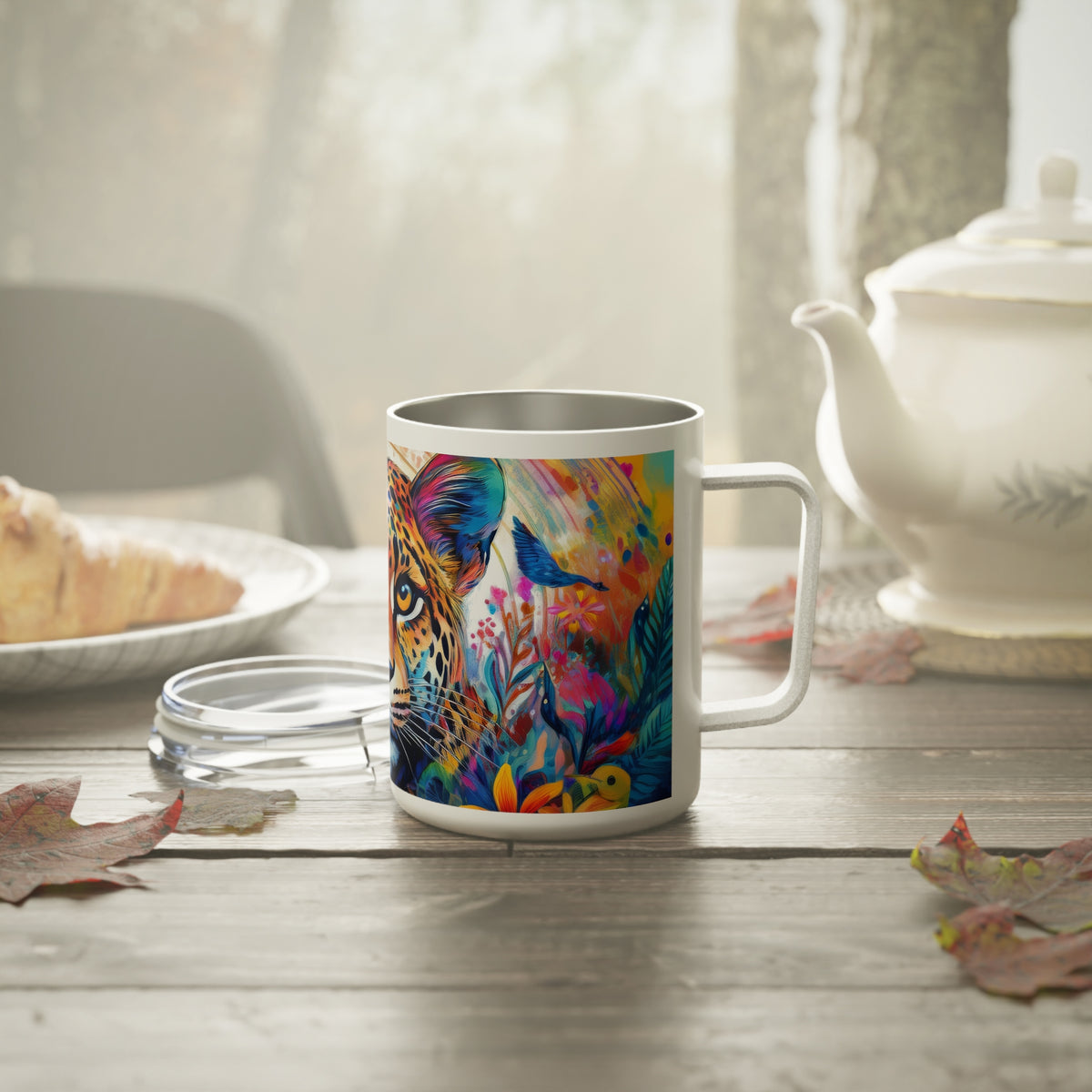 41 Art Design Insulated Coffee Mug Clear Lid 10oz Insulated Coffee Mug 10oz