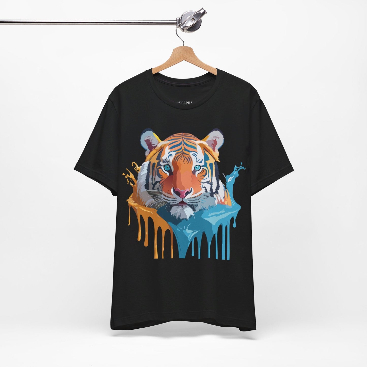 Tiger Graphic Tee Unisex Short Sleeve Shirt Featuring Vintage Inspired Artwork By Adelpha