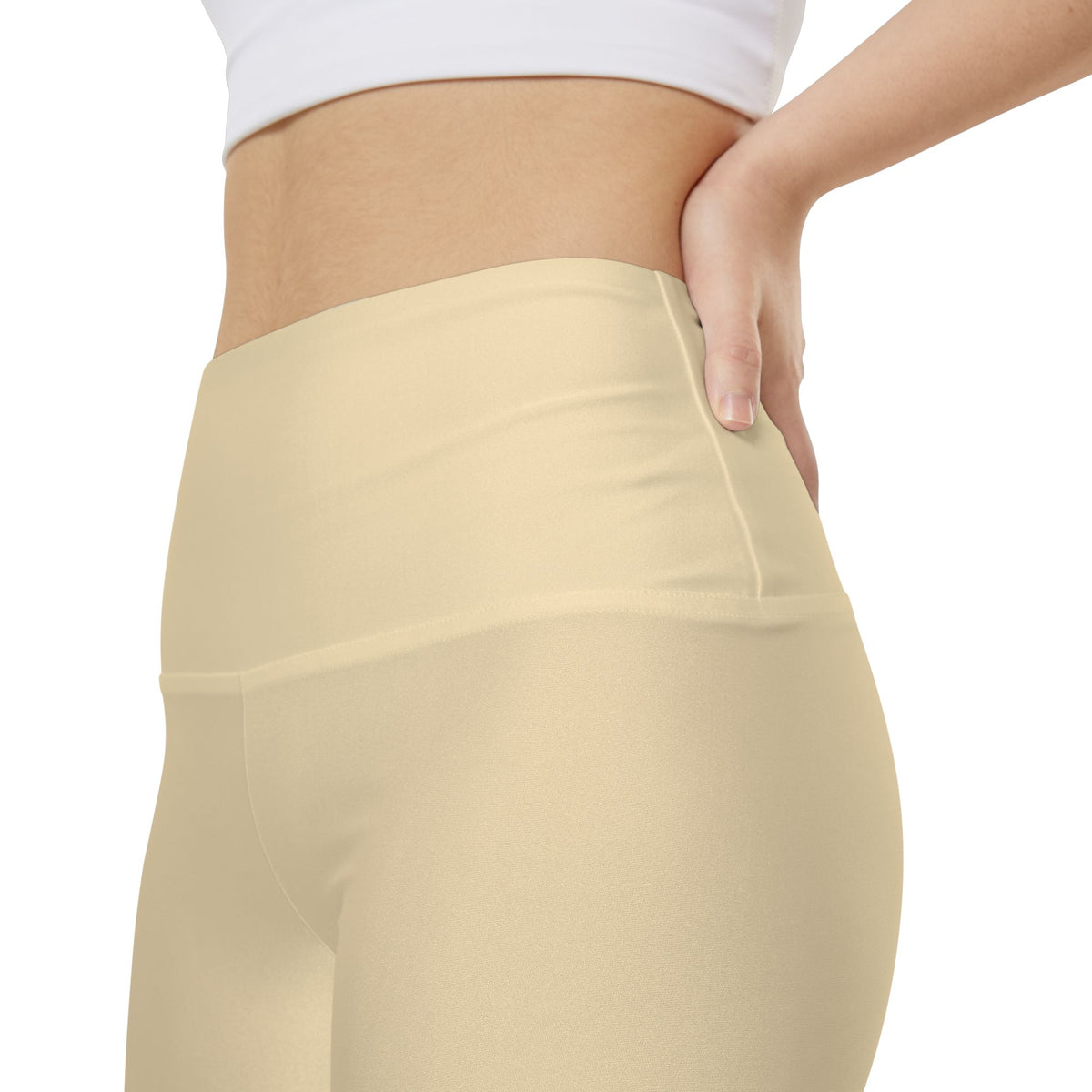 Wheat Tan Beige High-Waist Workout Bike Shorts — Women's Activewear