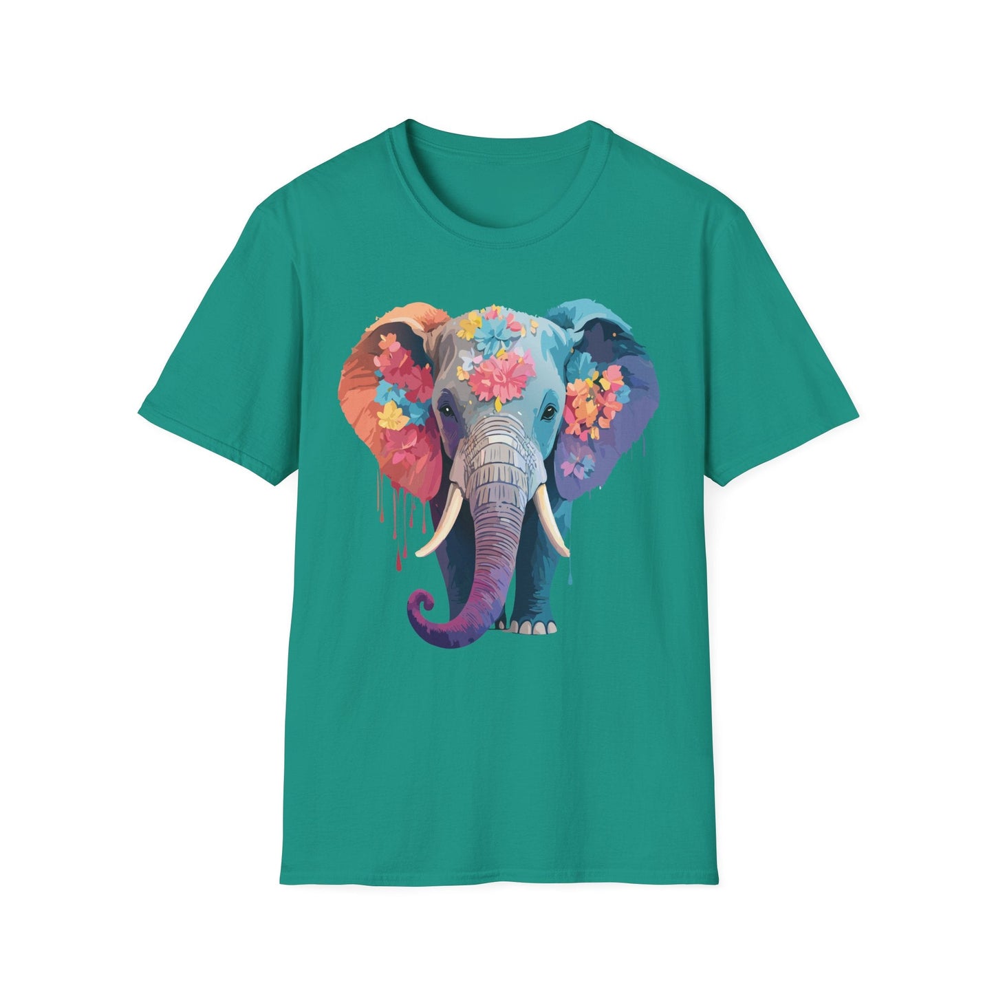 Unisex Elephant T Shirt Gildan SoftStyle 64000 100 Percent Ring Spun Cotton Tee Shirt