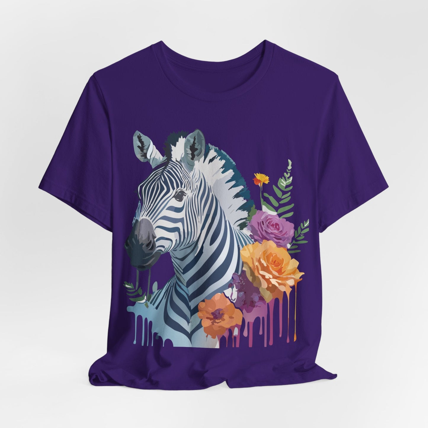 Zebra Graphic Unisex 100 Cotton Vintage Animal Art T-Shirt 4