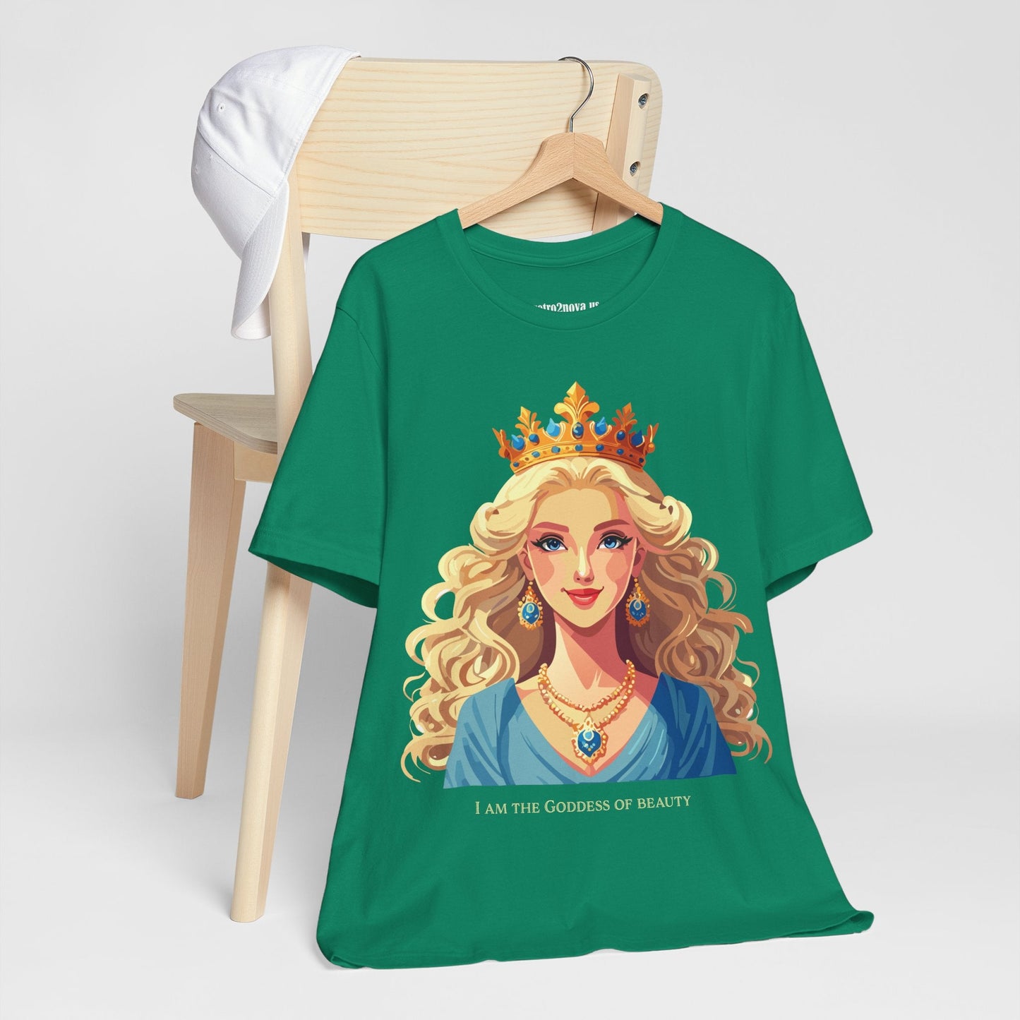 Goddess Graphic Cotton Tee Unisex Short Sleeve By Retro2Nova Original Art Vintage Inspired