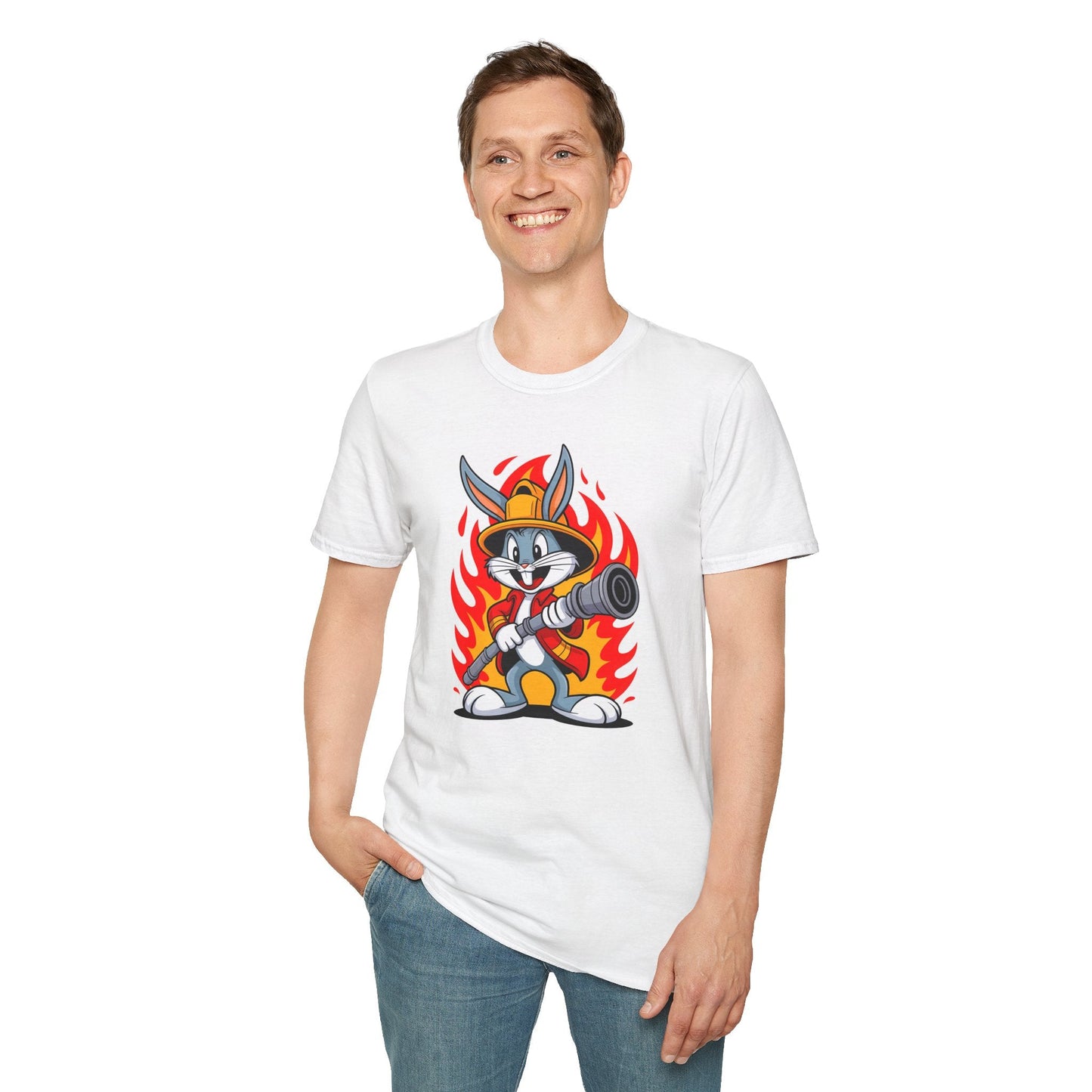 Bugs Bunny T Shirt Unisex Cartoon Graphic Tee 100 Percent Ring Spun Cotton Softstyle