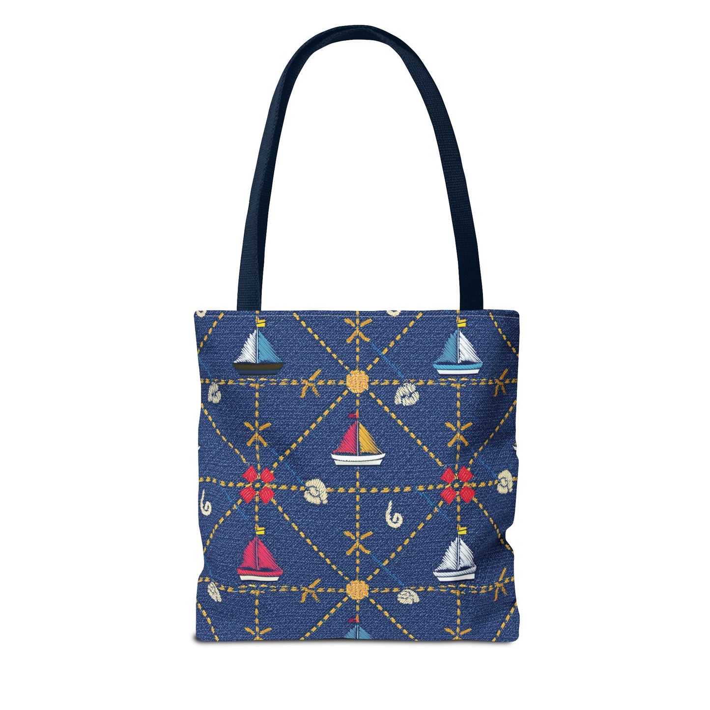 Denim Fabric Imitation Print Unisex Canvas Bag Poly Spun 3 Sizes Tote Bag 182-14