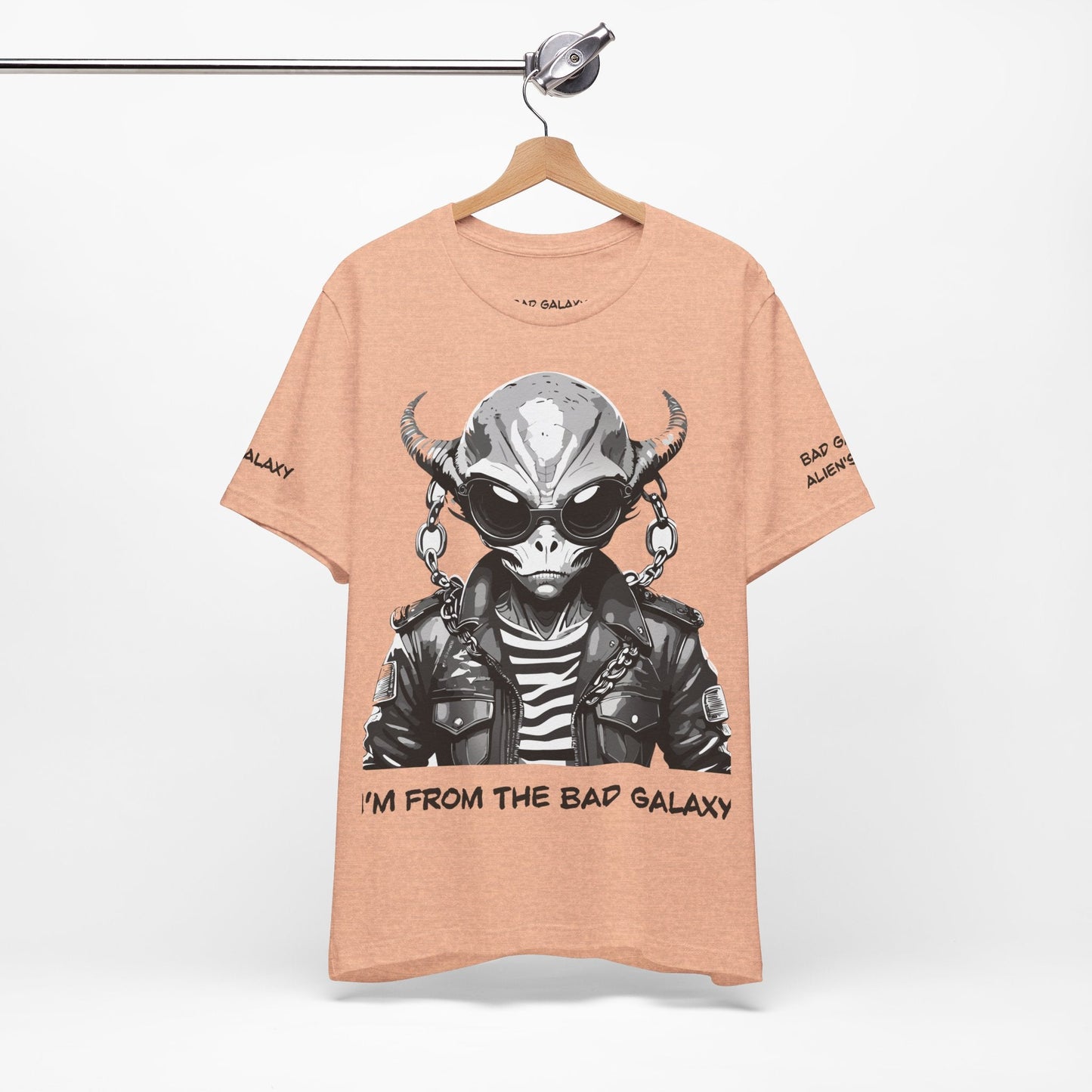 Tee Shirt With Alien From Bad Galaxy One Hundred Percent Cotton Lightweight USA Made With Eco Inks