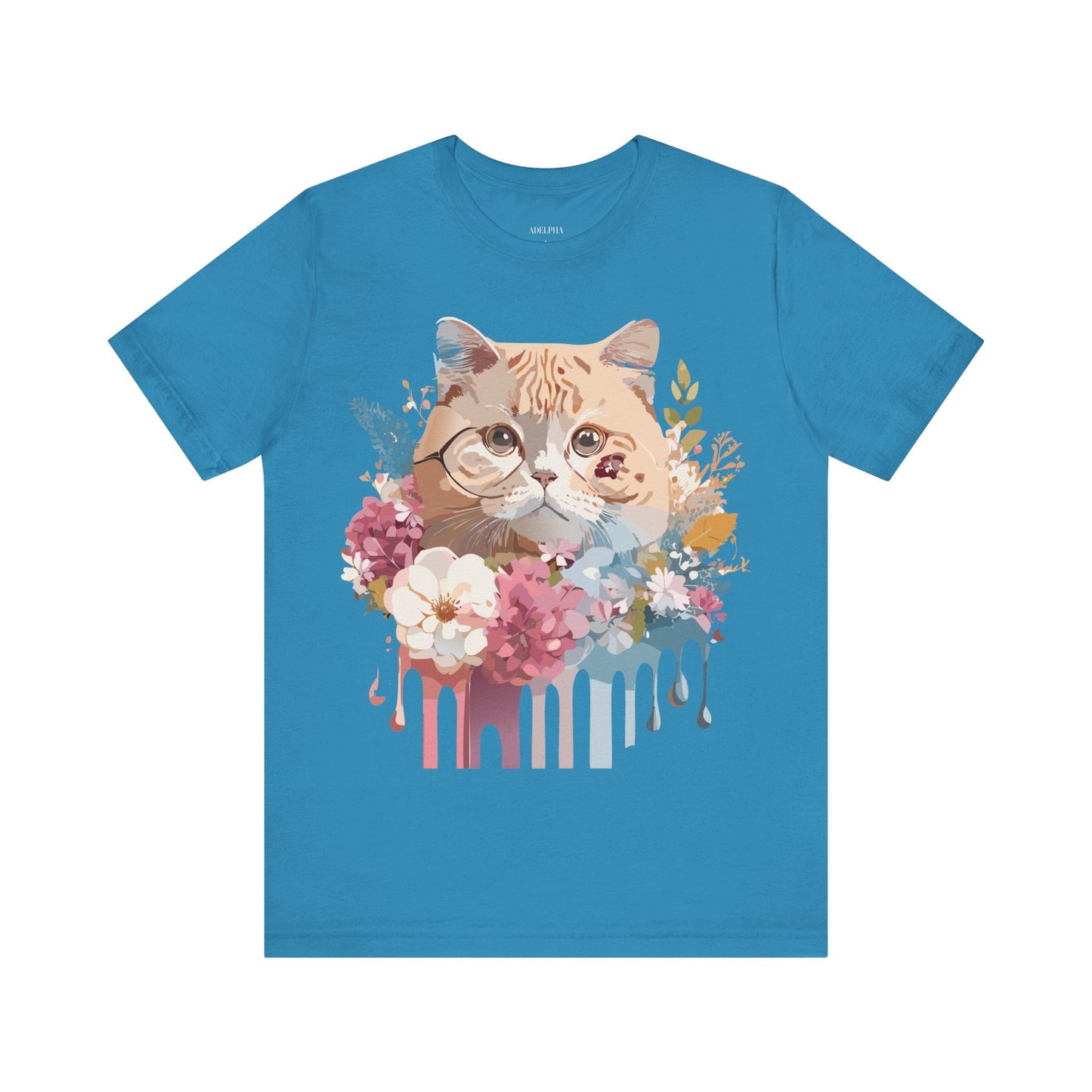 Cat Graphic Tee Unisex Short Sleeve Vintage Inspired Art Design Adelpha