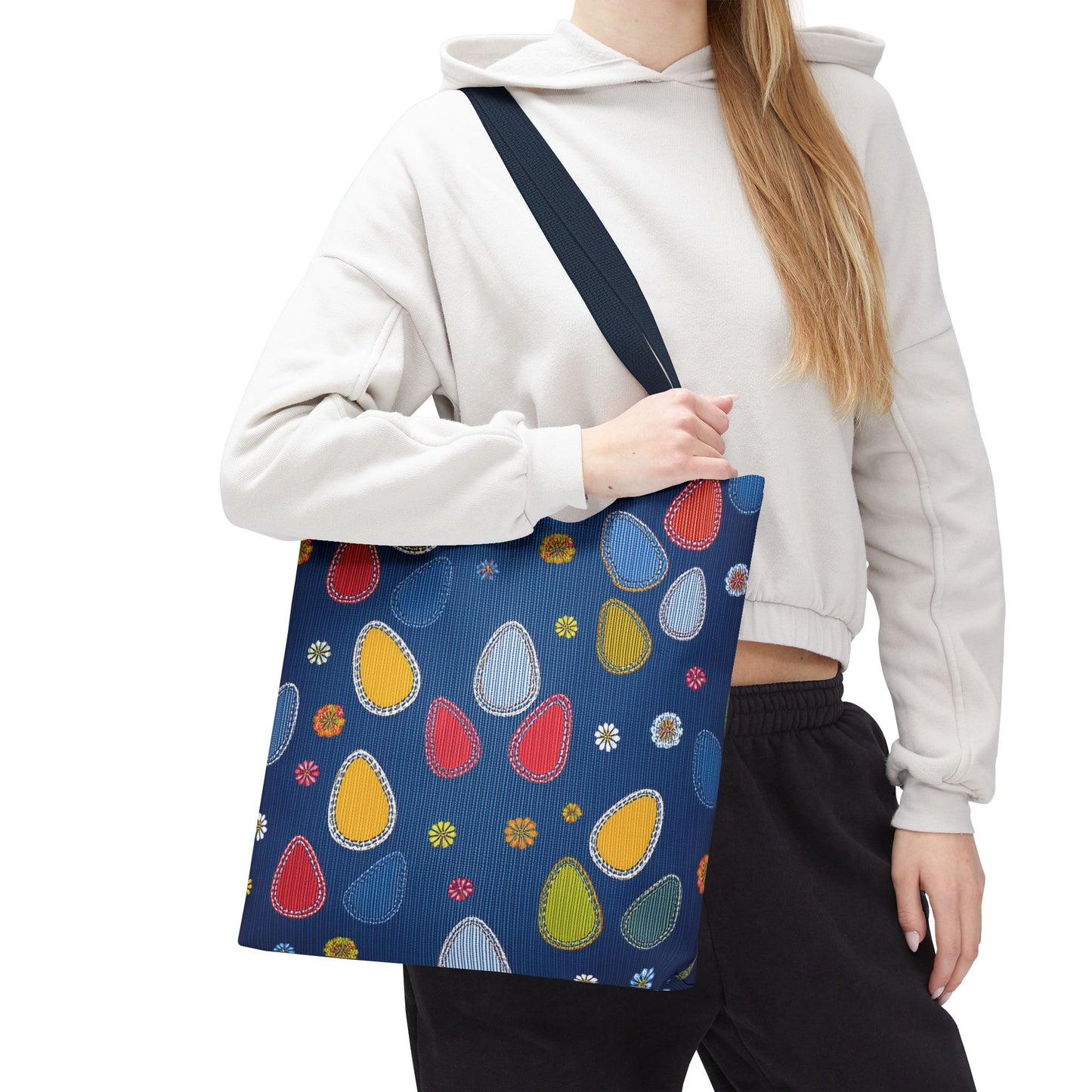 Easter Graphic Design Denim Fabric Imitation Print Unisex Canvas Bag Poly Spun 3 Sizes Tote Bag 204-13